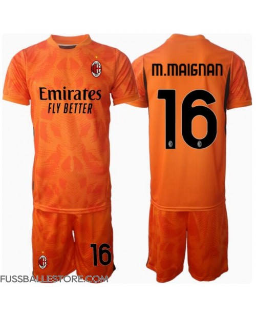Günstige AC Milan Mike Maignan #16 Torwart Auswärts Trikotsatzt Kinder 2024-25 Kurzarm (+ Kurze Hosen)